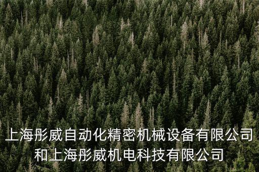 上海彤威自動(dòng)化精密機(jī)械設(shè)備有限公司和上海彤威機(jī)電科技有限公司