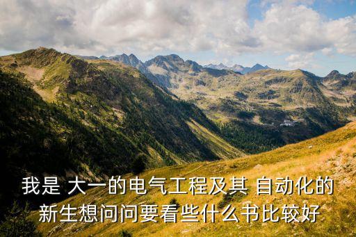 我是 大一的電氣工程及其 自動(dòng)化的 新生想問(wèn)問(wèn)要看些什么書(shū)比較好