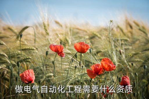 做電氣自動(dòng)化工程需要什么資質(zhì)