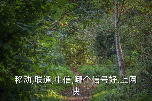 移動,聯(lián)通,電信,哪個信號好,上網(wǎng)快
