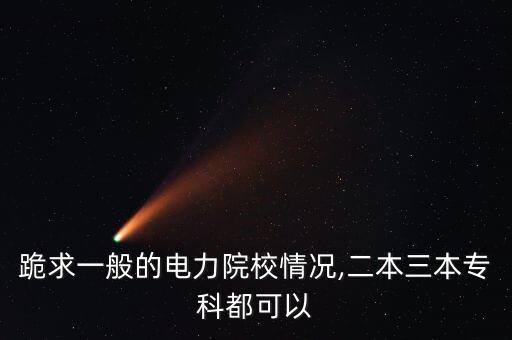 跪求一般的電力院校情況,二本三本?？贫伎梢? class=