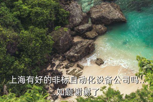 上海有好的非標(biāo)自動(dòng)化設(shè)備公司嗎...如題謝謝了