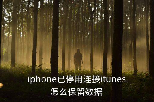 iphone已停用連接itunes怎么保留數(shù)據(jù)