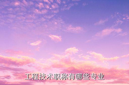 工程技術(shù)職稱有哪些專業(yè)