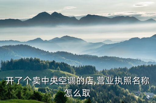 開了個賣中央空調(diào)的店,營業(yè)執(zhí)照名稱怎么取