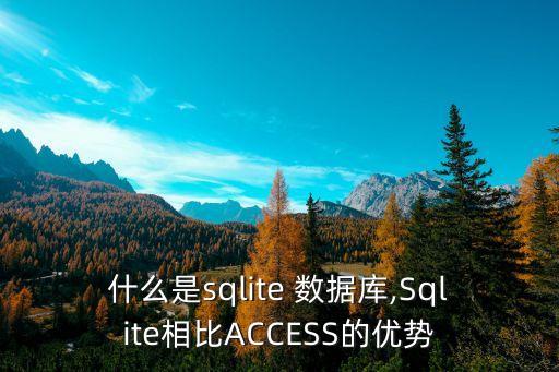 什么是sqlite 數(shù)據(jù)庫(kù),Sqlite相比ACCESS的優(yōu)勢(shì)