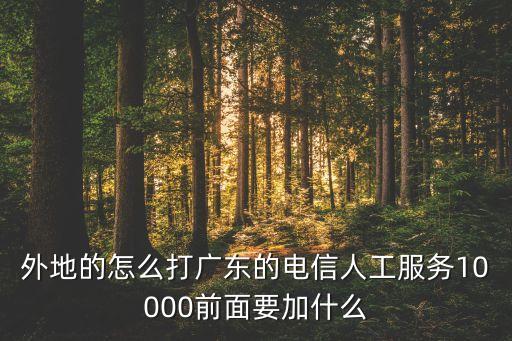 外地的怎么打廣東的電信人工服務(wù)10000前面要加什么