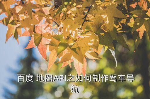  百度 地圖API之如何制作駕車導(dǎo)航
