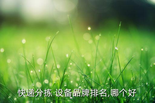 快遞分揀 設備品牌排名,哪個好