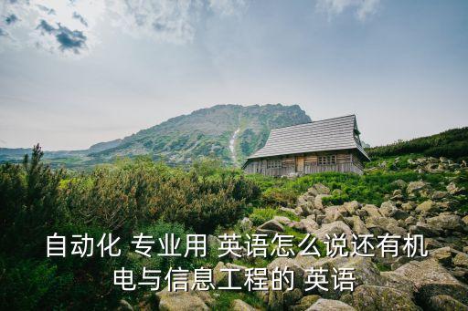  自動化 專業(yè)用 英語怎么說還有機(jī)電與信息工程的 英語