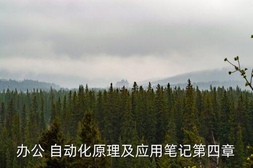 辦公 自動化原理及應(yīng)用筆記第四章