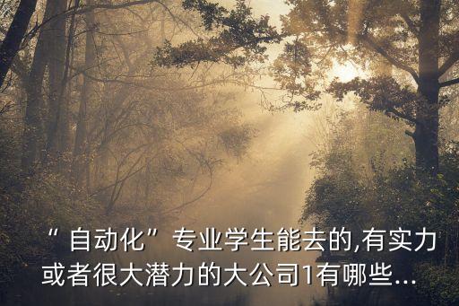 “ 自動化”專業(yè)學(xué)生能去的,有實力或者很大潛力的大公司1有哪些...