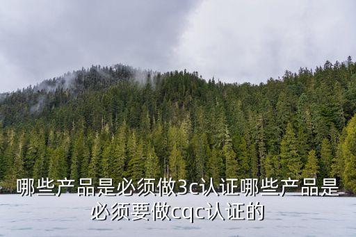 哪些產(chǎn)品是必須做3c認(rèn)證哪些產(chǎn)品是必須要做cqc認(rèn)證的