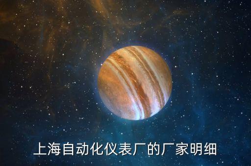 上海自動(dòng)化儀表廠的廠家明細(xì)