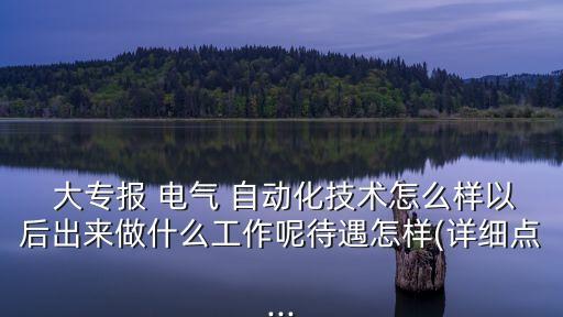  大專報(bào) 電氣 自動(dòng)化技術(shù)怎么樣以后出來做什么工作呢待遇怎樣(詳細(xì)點(diǎn)...