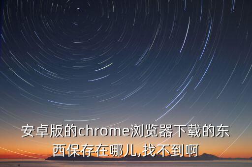 安卓版的chrome瀏覽器下載的東西保存在哪兒,找不到啊