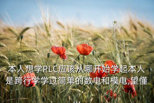 本人想學(xué)PLC應(yīng)該從哪開(kāi)始學(xué)起本人是跨行學(xué)學(xué)過(guò)簡(jiǎn)單的數(shù)電和模電,望懂...