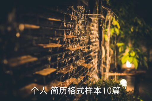 個(gè)人 簡(jiǎn)歷格式樣本10篇