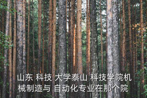  山東 科技 大學(xué)泰山 科技學(xué)院機(jī)械制造與 自動(dòng)化專(zhuān)業(yè)在那個(gè)院