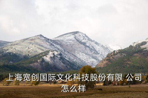 上海寬創(chuàng)國際文化科技股份有限 公司怎么樣