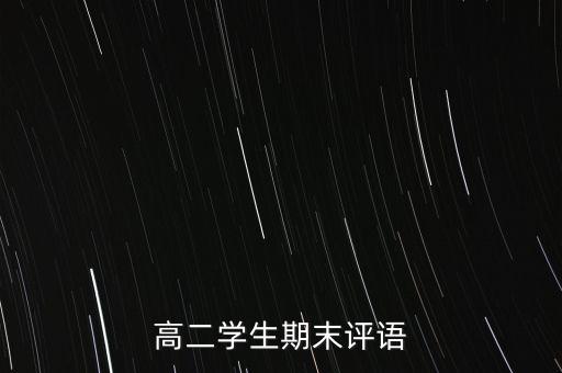 高二學(xué)生期末評語