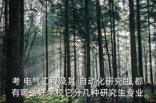 考 電氣工程及其 自動(dòng)化研究生,都有哪些好學(xué)校它分幾種研究生專業(yè)