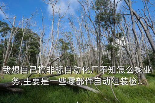 我想自己搞非標(biāo)自動化廠不知怎么找業(yè)務(wù),主要是一些零部件自動組裝檢...