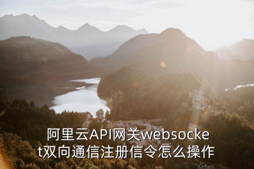  阿里云API網(wǎng)關(guān)websocket雙向通信注冊信令怎么操作