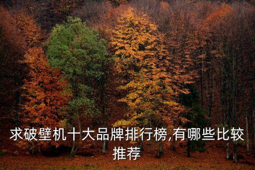 求破壁機十大品牌排行榜,有哪些比較推薦