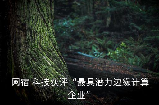  網(wǎng)宿 科技獲評“最具潛力邊緣計算企業(yè)”