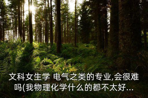 文科女生學(xué) 電氣之類的專業(yè),會很難嗎(我物理化學(xué)什么的都不太好...