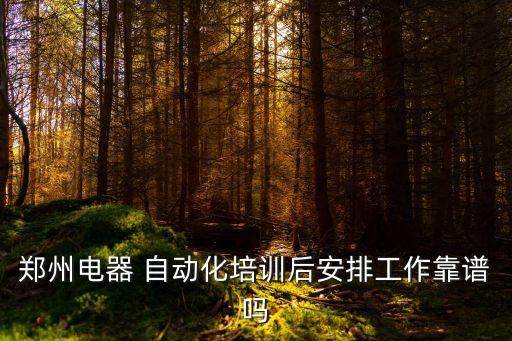 鄭州電器 自動化培訓后安排工作靠譜嗎