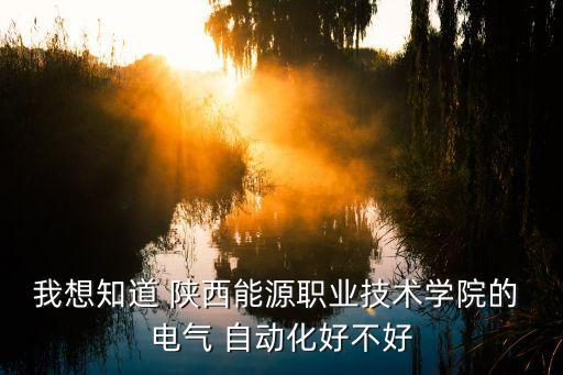 我想知道 陜西能源職業(yè)技術(shù)學(xué)院的 電氣 自動化好不好