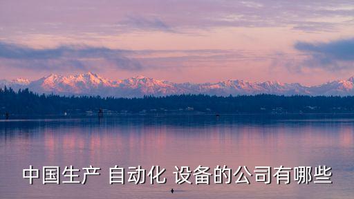 中國(guó)生產(chǎn) 自動(dòng)化 設(shè)備的公司有哪些