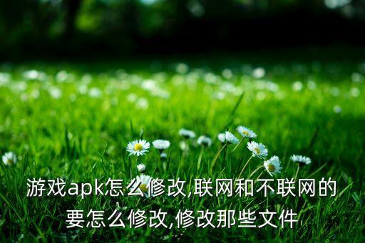 游戲apk怎么修改,聯(lián)網(wǎng)和不聯(lián)網(wǎng)的要怎么修改,修改那些文件
