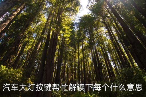 汽車大燈按鍵幫忙解讀下每個(gè)什么意思