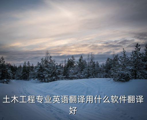 土木工程專業(yè)英語(yǔ)翻譯用什么軟件翻譯好