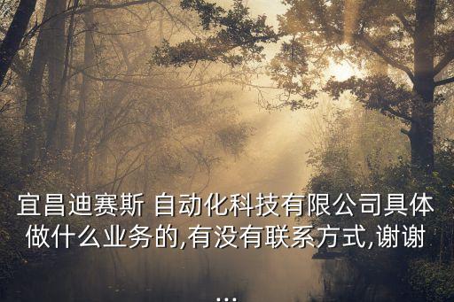 宜昌迪賽斯 自動化科技有限公司具體做什么業(yè)務(wù)的,有沒有聯(lián)系方式,謝謝...