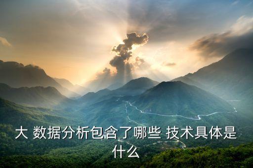 大 數(shù)據(jù)分析包含了哪些 技術(shù)具體是什么
