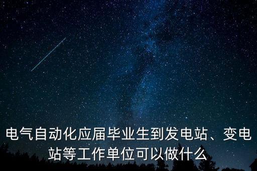 電氣自動(dòng)化應(yīng)屆畢業(yè)生到發(fā)電站、變電站等工作單位可以做什么
