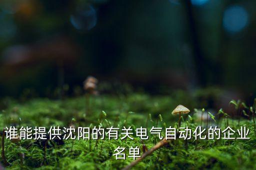 誰能提供沈陽的有關(guān)電氣自動(dòng)化的企業(yè)名單