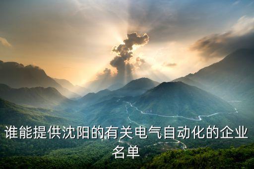 誰能提供沈陽的有關(guān)電氣自動化的企業(yè)名單