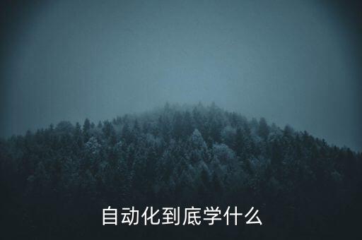 自動化到底學(xué)什么
