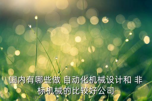 國內(nèi)有哪些做 自動(dòng)化機(jī)械設(shè)計(jì)和 非標(biāo)機(jī)械的比較好公司