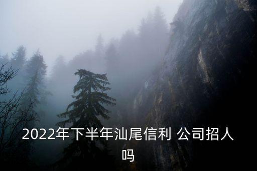 2022年下半年汕尾信利 公司招人嗎