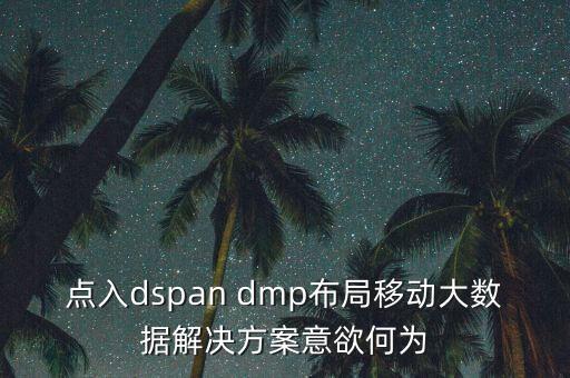 點(diǎn)入dspan dmp布局移動(dòng)大數(shù)據(jù)解決方案意欲何為