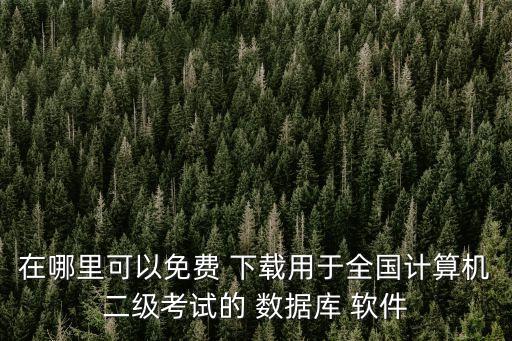 在哪里可以免費(fèi) 下載用于全國(guó)計(jì)算機(jī)二級(jí)考試的 數(shù)據(jù)庫(kù) 軟件
