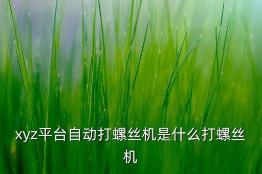 xyz平臺自動打螺絲機是什么打螺絲機