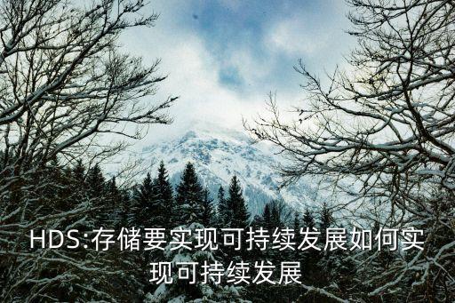 HDS:存儲要實現可持續(xù)發(fā)展如何實現可持續(xù)發(fā)展