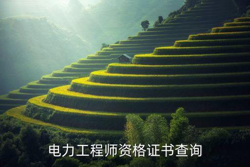 電力工程師資格證書查詢